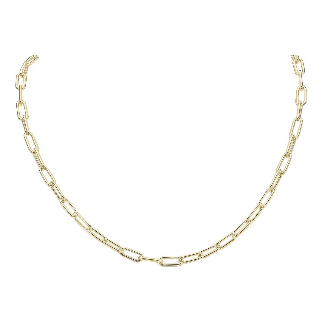 18ct Yellow Gold Vermeil 4mm Handmade Paperchain Chain