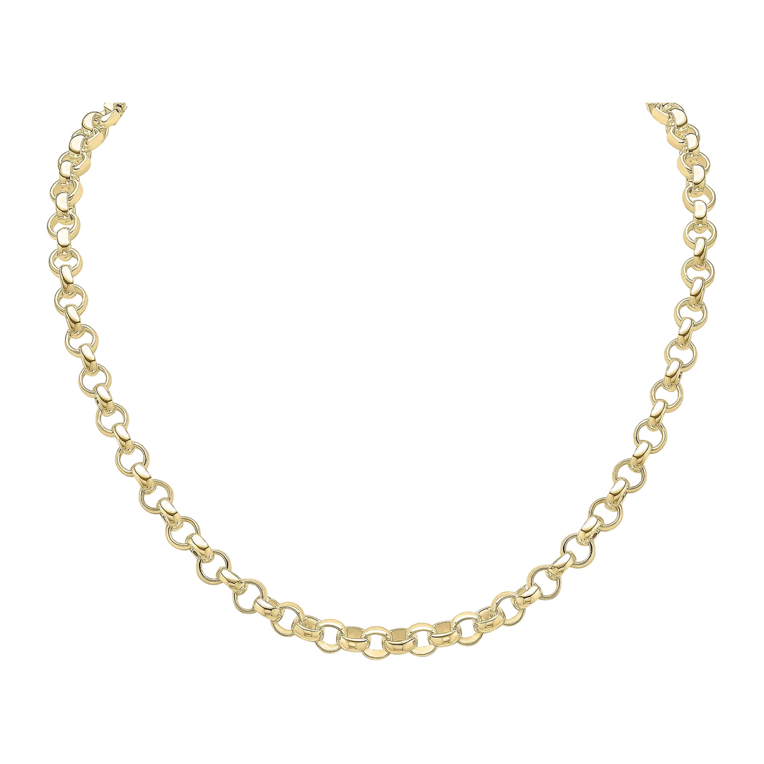 18ct Yellow Gold Vermeil 6mm Handmade Round Belcher Chain
