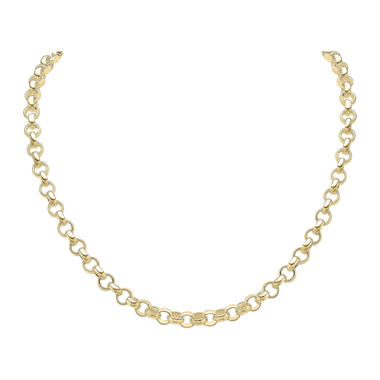 18ct Yellow Gold Vermeil 6mm Handmade Round Belcher Chain