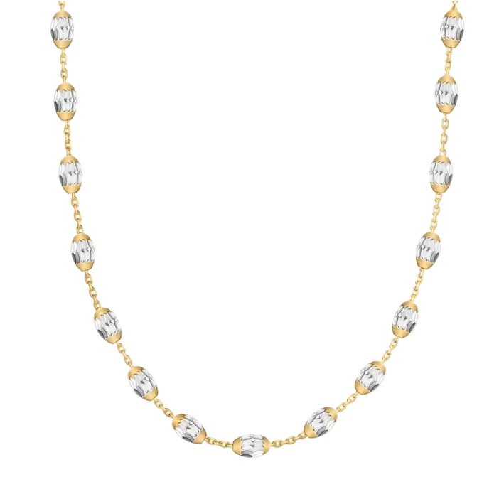 Gold Tone Chain with Silver Beads (16 inches)40cm