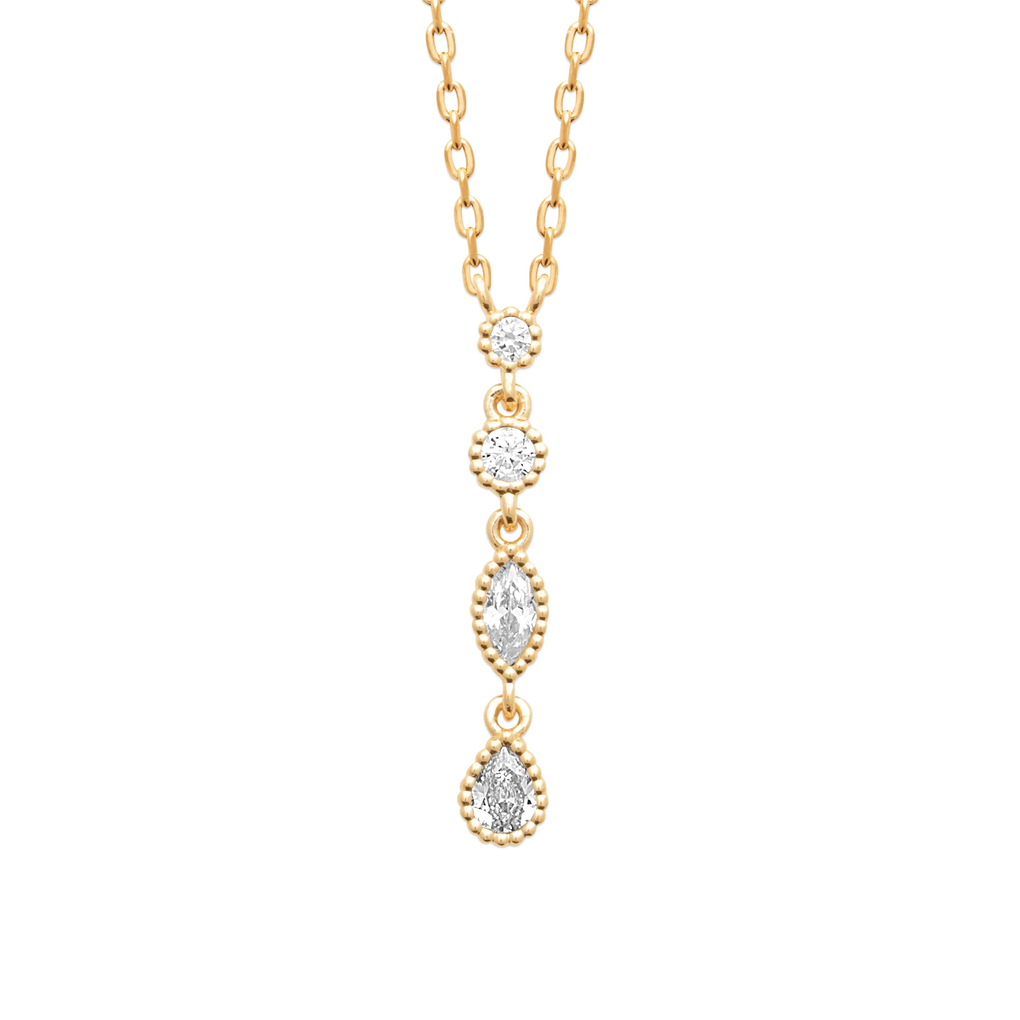 Burren Classic Cuteness Cubic Zirconia Drop Necklace