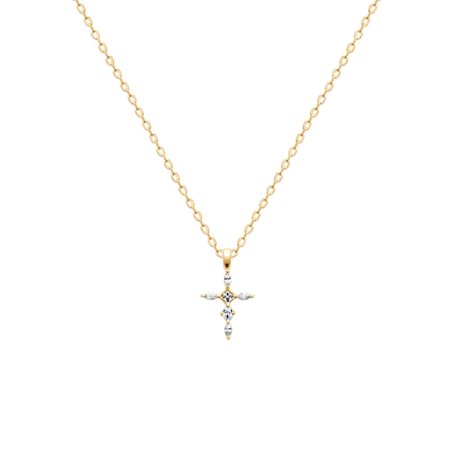 Burren Polar Light Cross Pendant White Cubic Zirconia