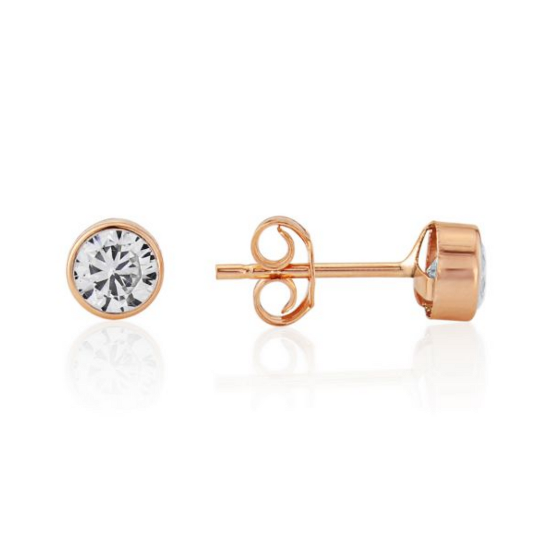 Mark Milton 9ct Rose Gold Cubic Zirconia Stud Earrings