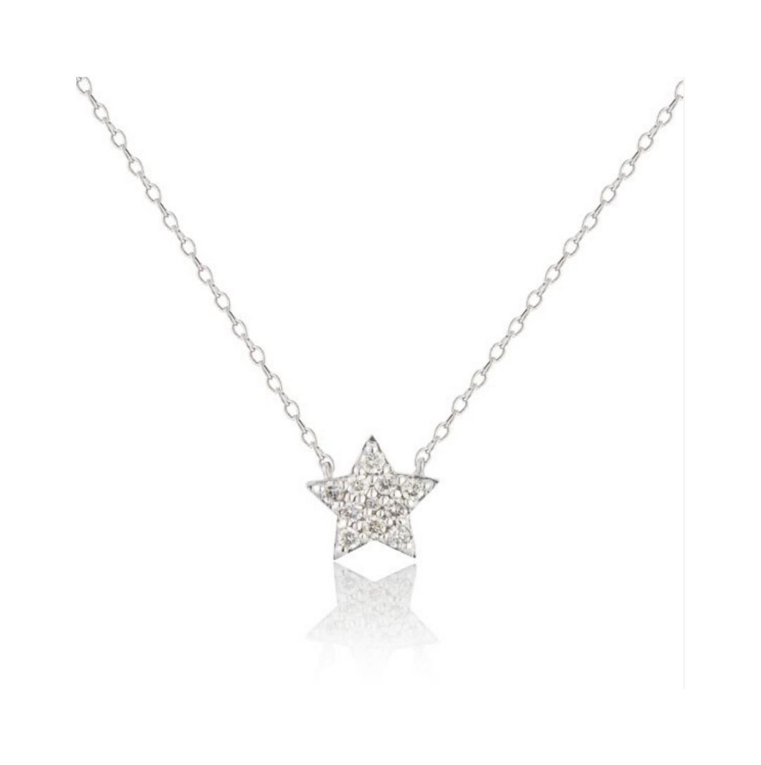 Mark Milton 9ct White Gold Diamond Star Necklace