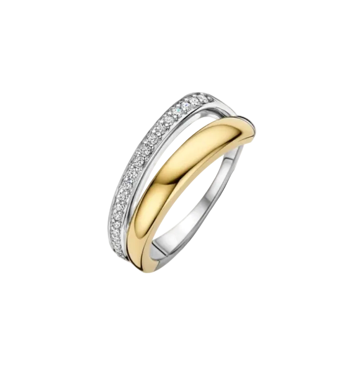Ti Sento Asymmetric Open Zirconia Ring