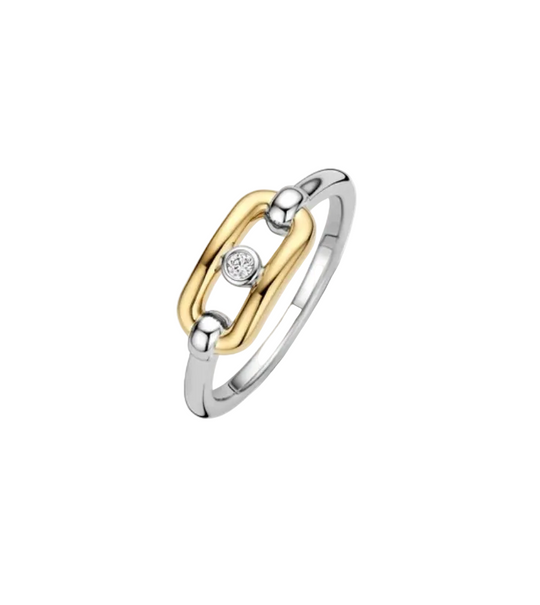 Ti Sento Open Chain Ring with Round Zirconia