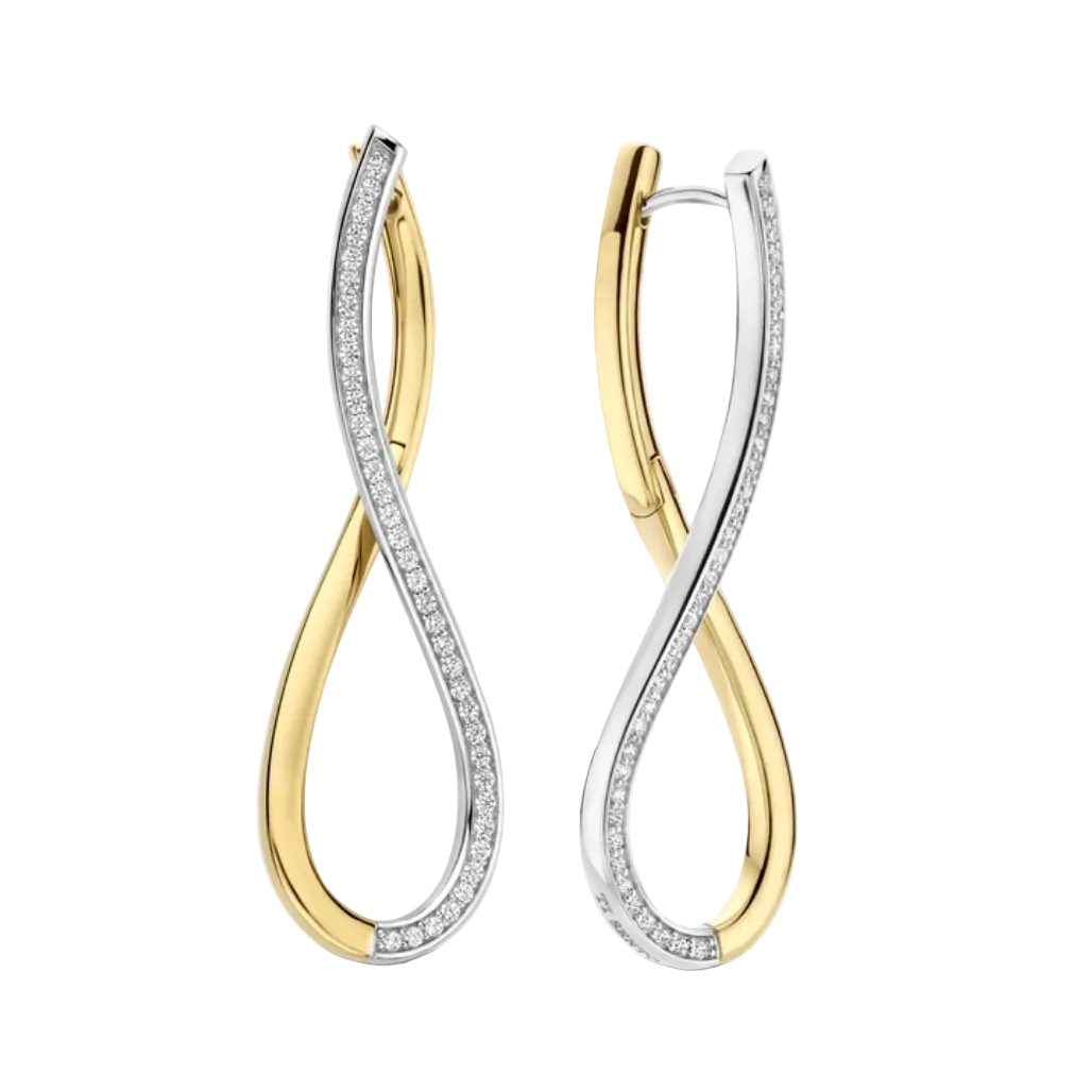 Ti Sento Organic Open Zirconia Earrings