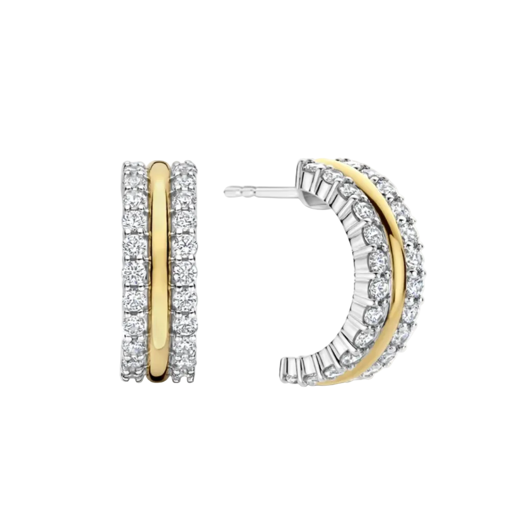 Ti Sento Triple Band Zirconia Hoops