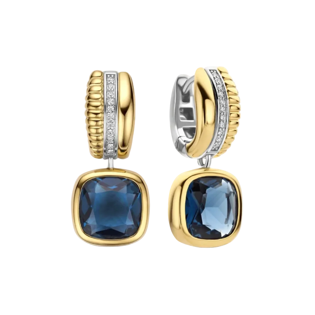 Ti Sento Blue Cushion Structure Hoops