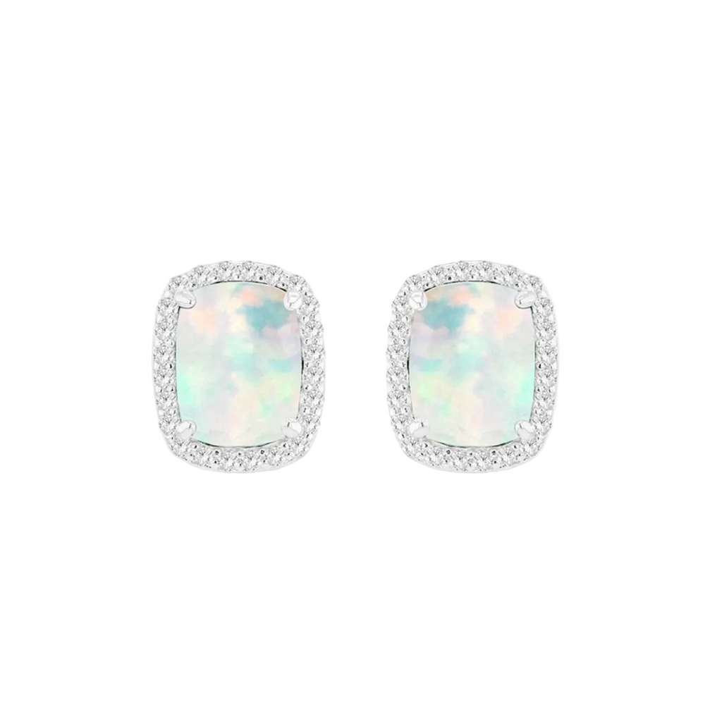 Opal earring studs