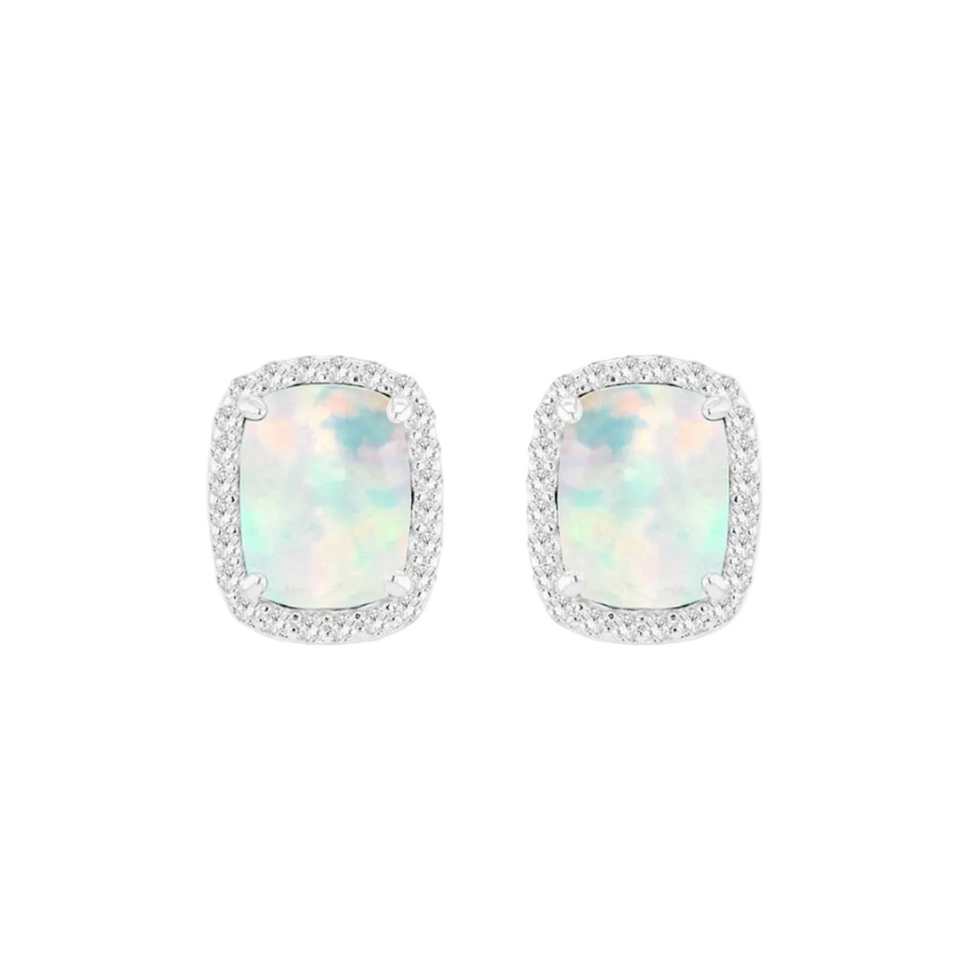 Opal earring studs