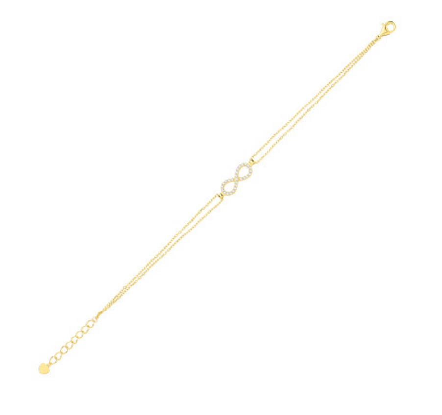 Gold Plated CZ Infinity Bracelet