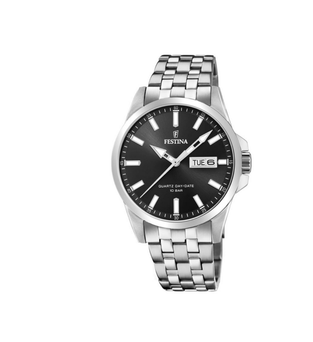 Festina Gents Steel Black Dial Watch