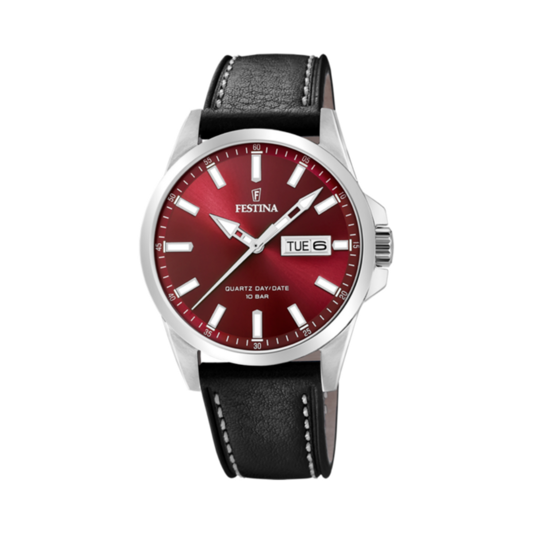 Festina Gents Classic Red Dial Watch