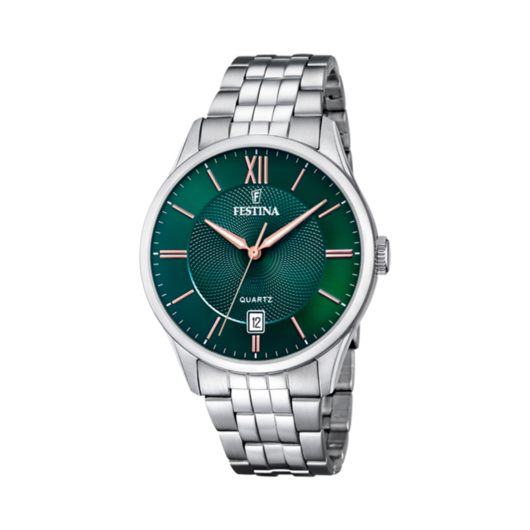 Festina Gents Steel Green Dial Watch