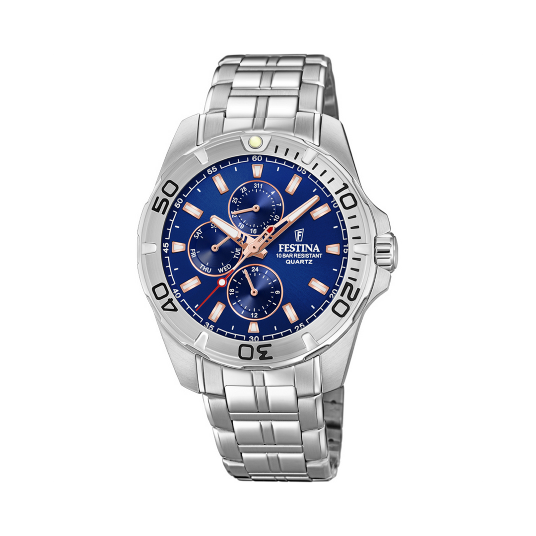Festina Gents Multi Function Blue Dial Watch