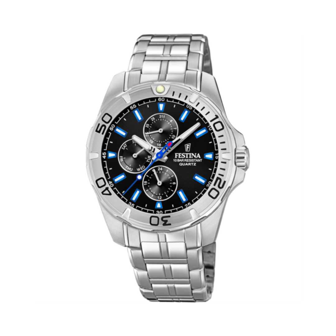 Festina Gents Multi Function Black Dial Watch