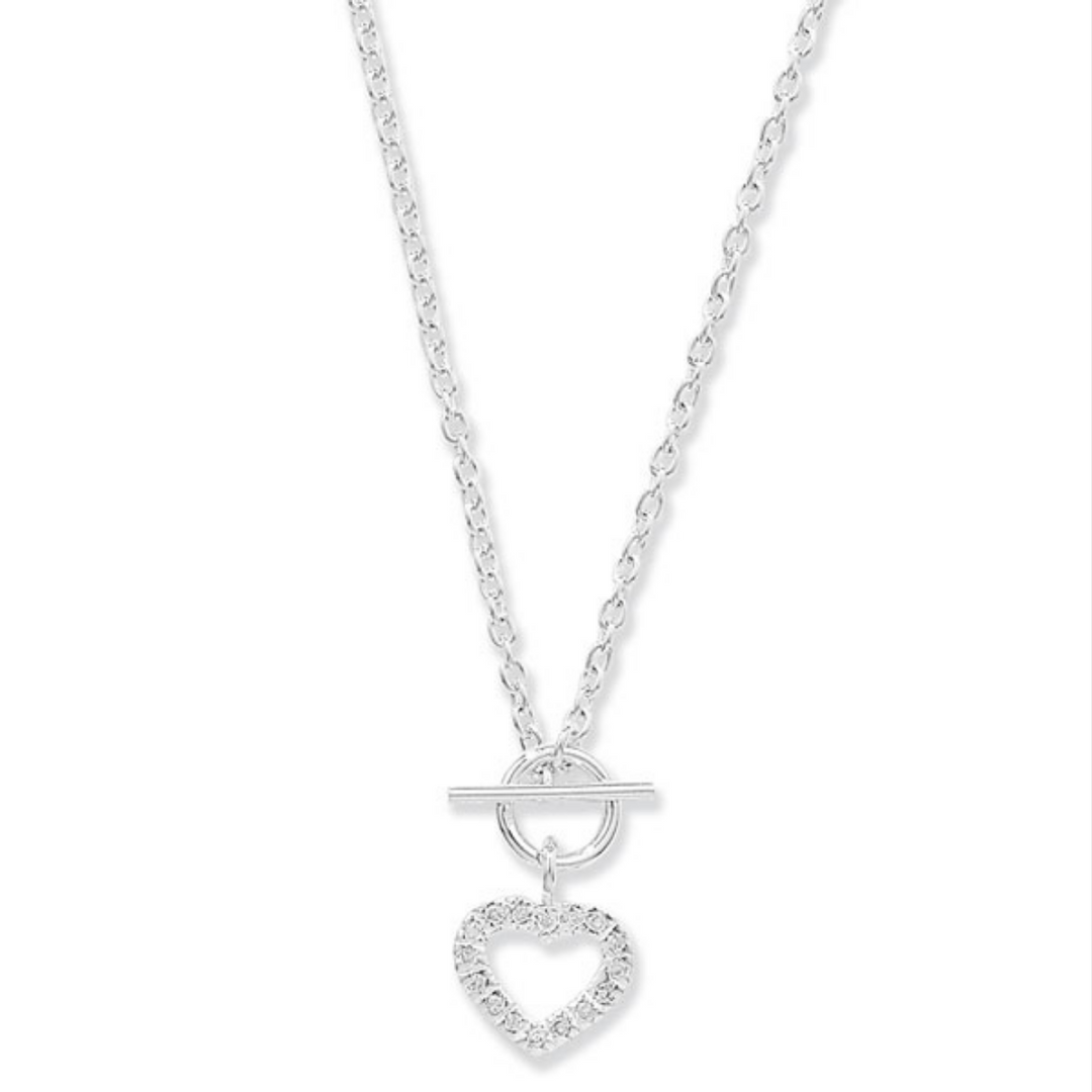 Heart and T Bar Necklace