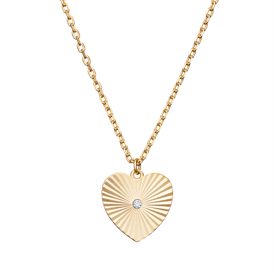 Sterling Silver Gold Plated Heart Necklace