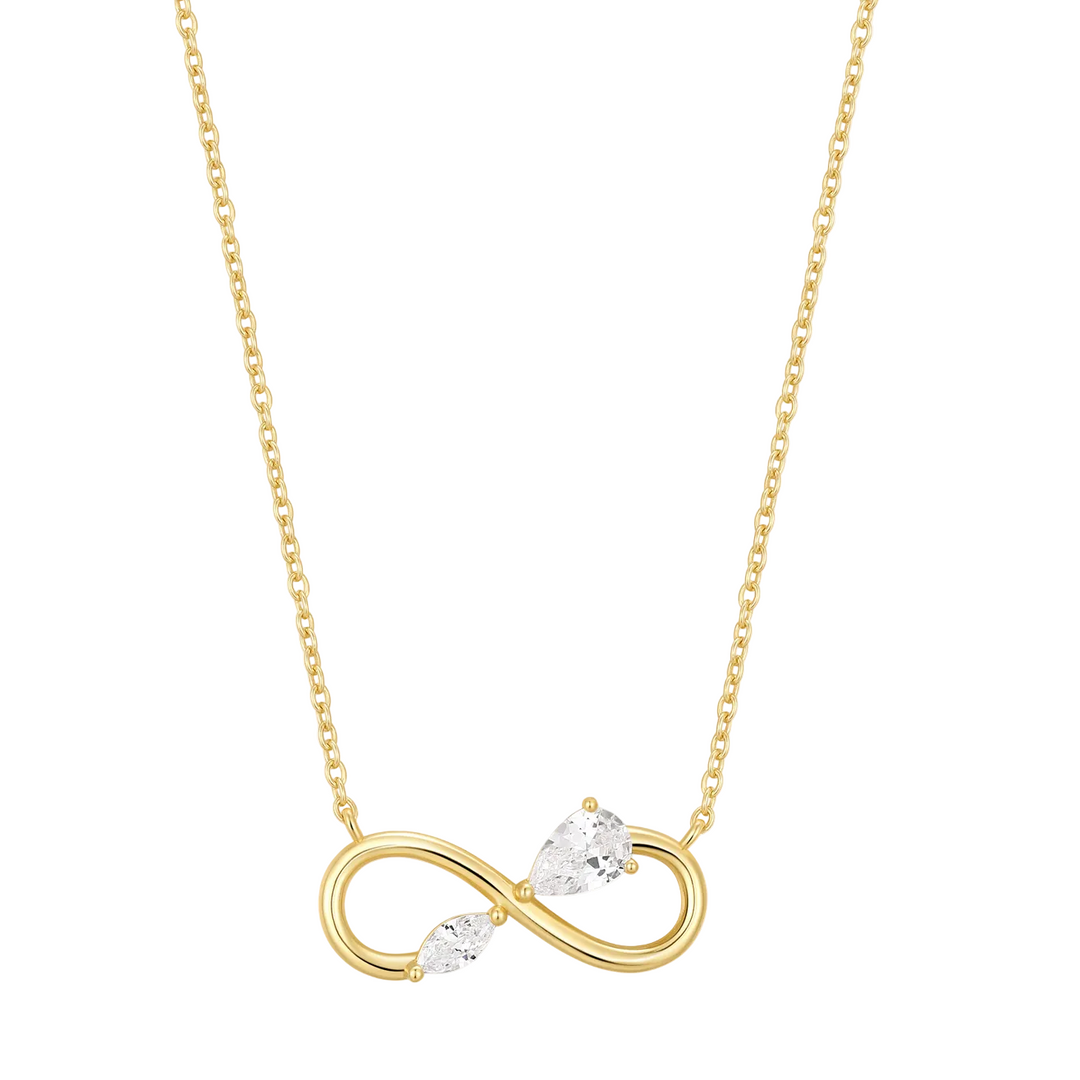 Gold Plated Cubic Zirconia Infinity Necklace