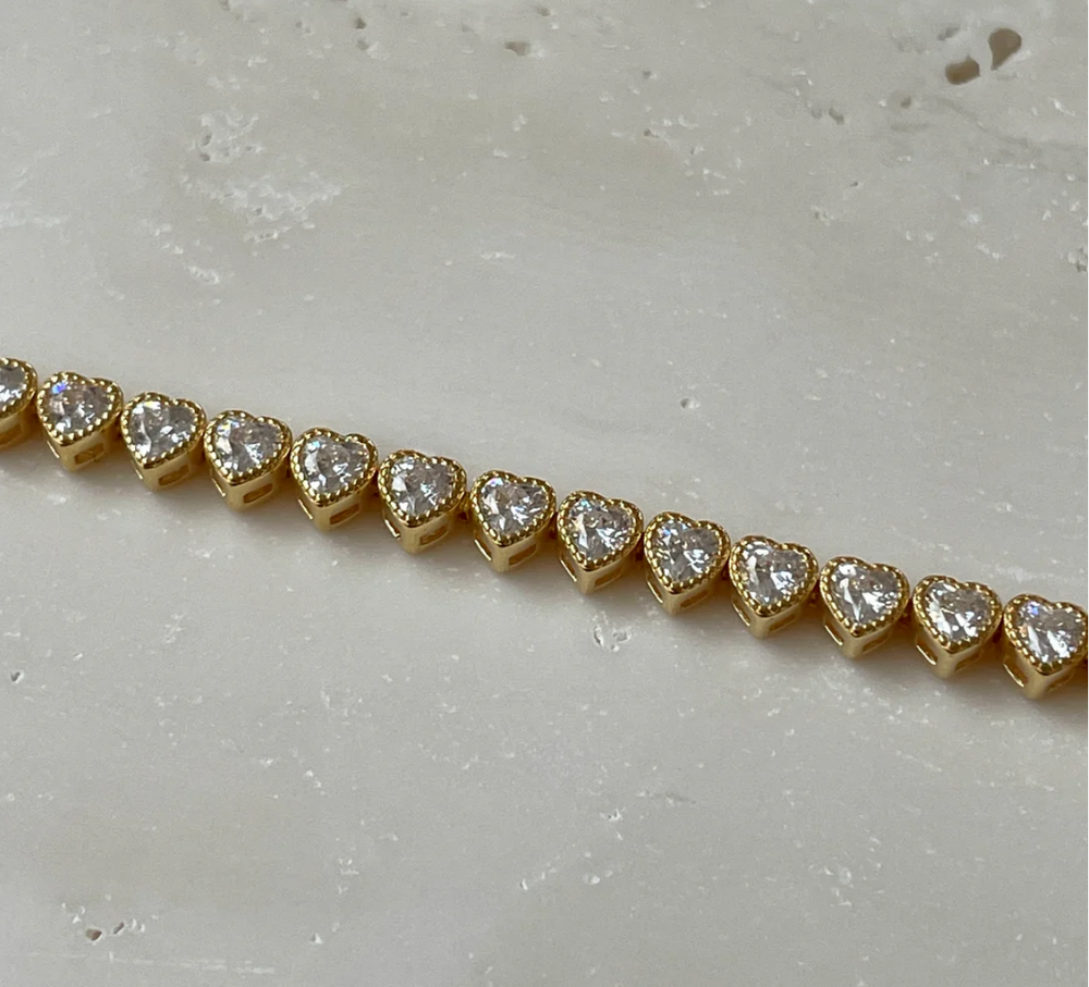 Bracelet With Heart Shaped Stones