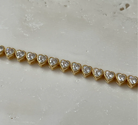 Bracelet With Heart Shaped Stones