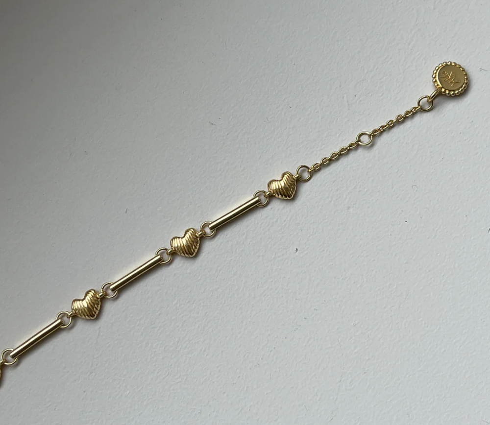 Braelet With Shell Structured Hearts