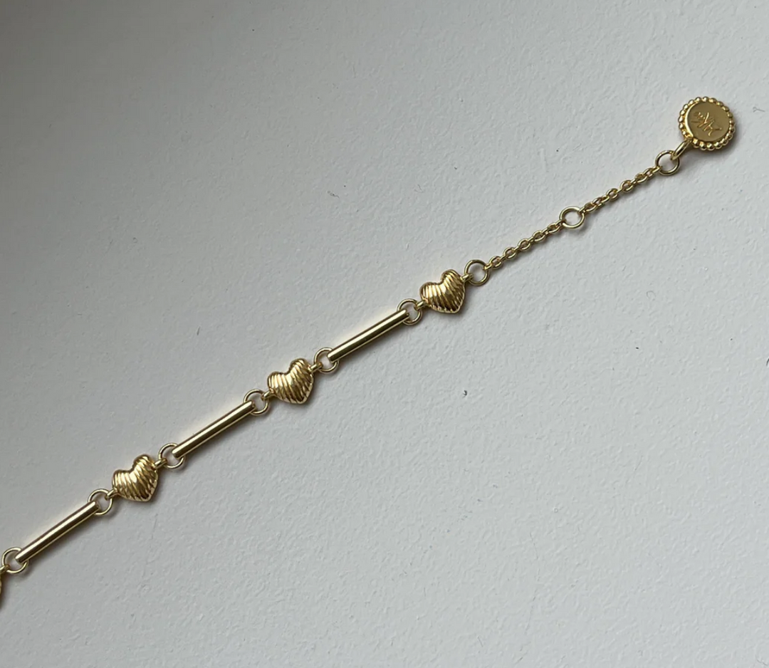 Braelet With Shell Structured Hearts