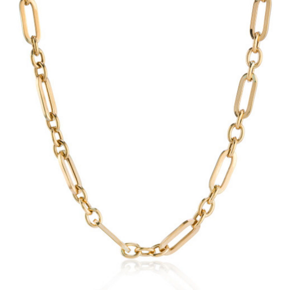 9ct Yellow Gold Classic Link Necklace with T-bar