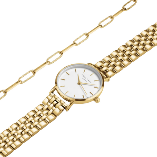 Rosefield Gold Small Edit Watch & Bracelet Set