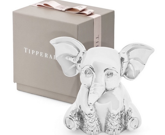 Silver Elephant Money Box