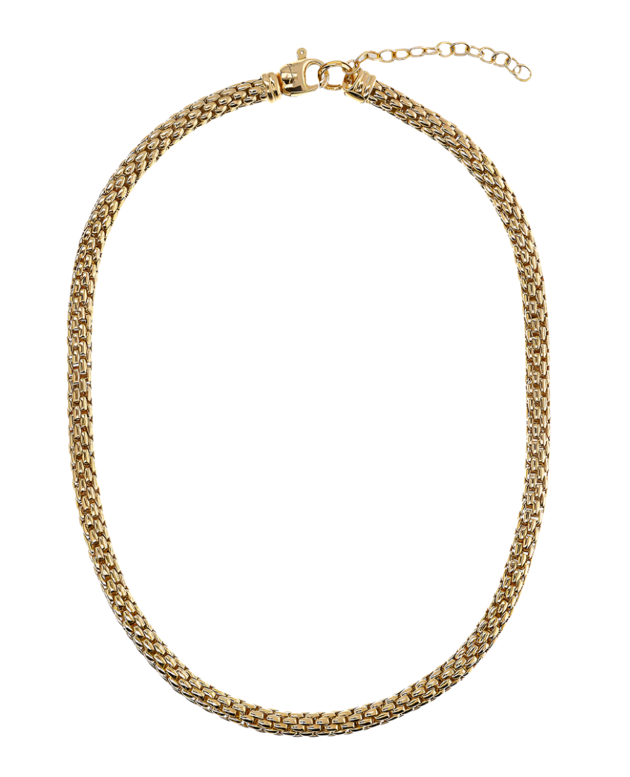 Golden Choker Necklace Maxi Popcorn Chain