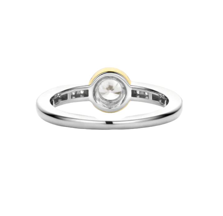 Ti Sento Women's Ring with Yellow Gold Plated Round