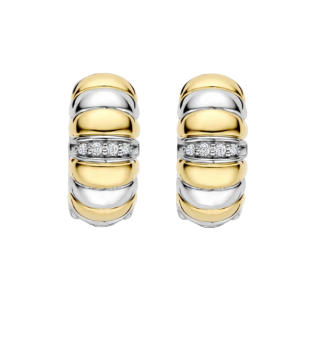 Ti Sento White Gold Plated Earrings