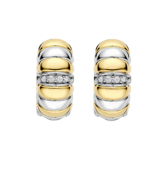 Ti Sento White Gold Plated Earrings
