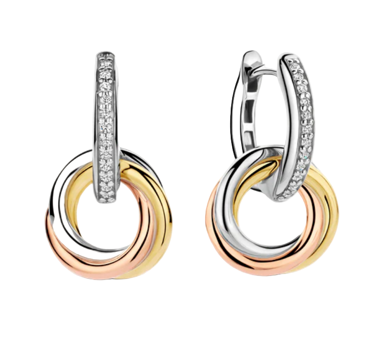 Ti Sento Tri Colour Hoop Earrings