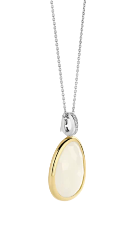 Ti Sento Milano White Pebble Stone Necklace