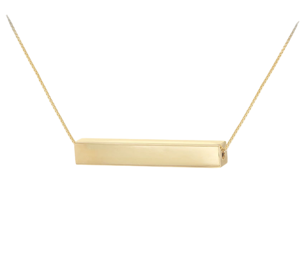 9ct Yellow Gold Horizontal Rectangular Adjustable Necklace