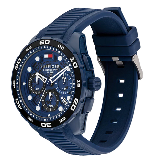 Tommy Hilfiger Chronograph Blue Silicone Strap Men's Watch
