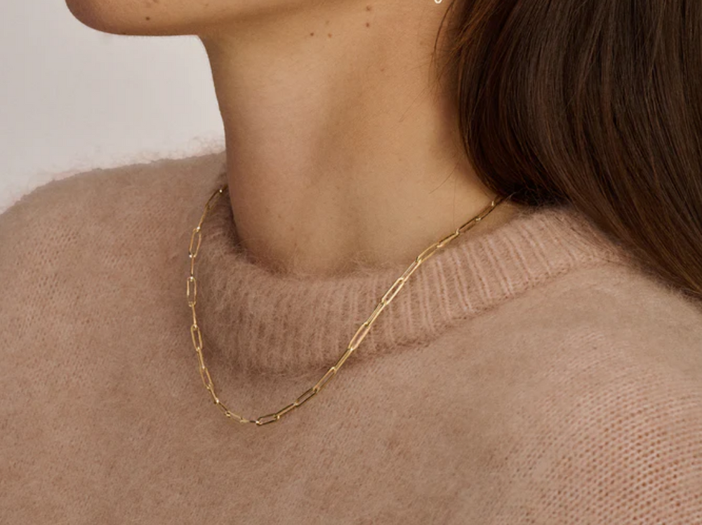 Blush 14ct Gold Paperclip Chain Necklace