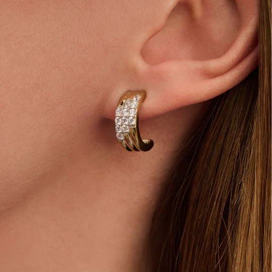 Ti Sento Stardust Zirconia Layered Earrings