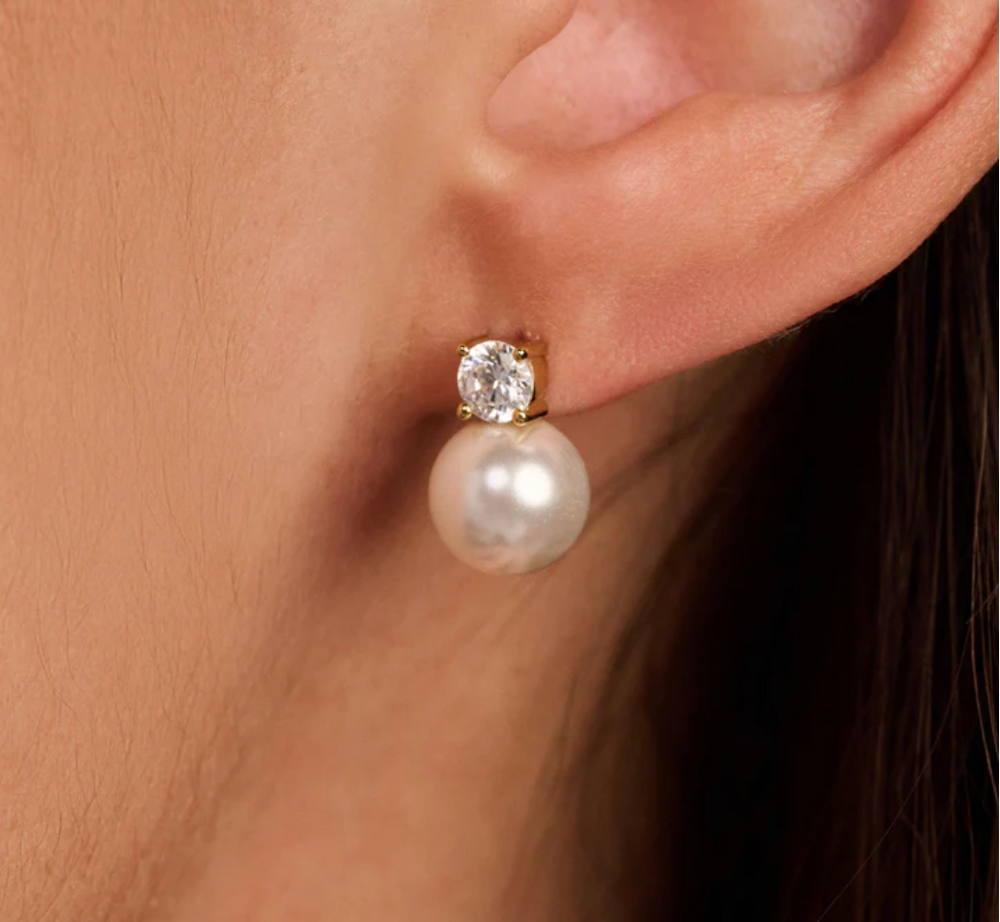 Ti Sento Zirconia Pearl Earrings