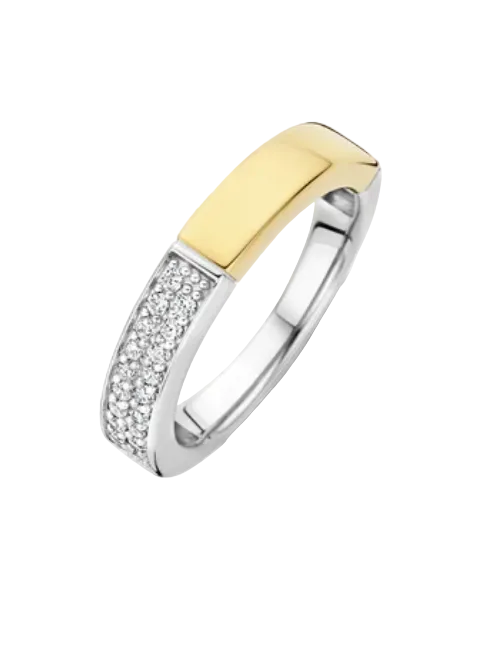 Ti Sento Contrast Zirconia Ring