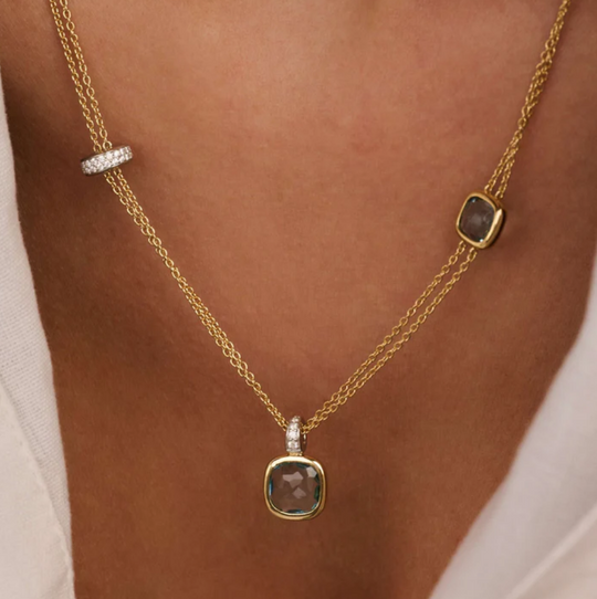 Ti Sento Layered Cushion Necklace