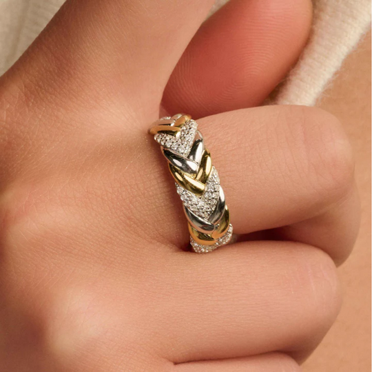 Ti Sento Vintage Zirconia Chain Ring