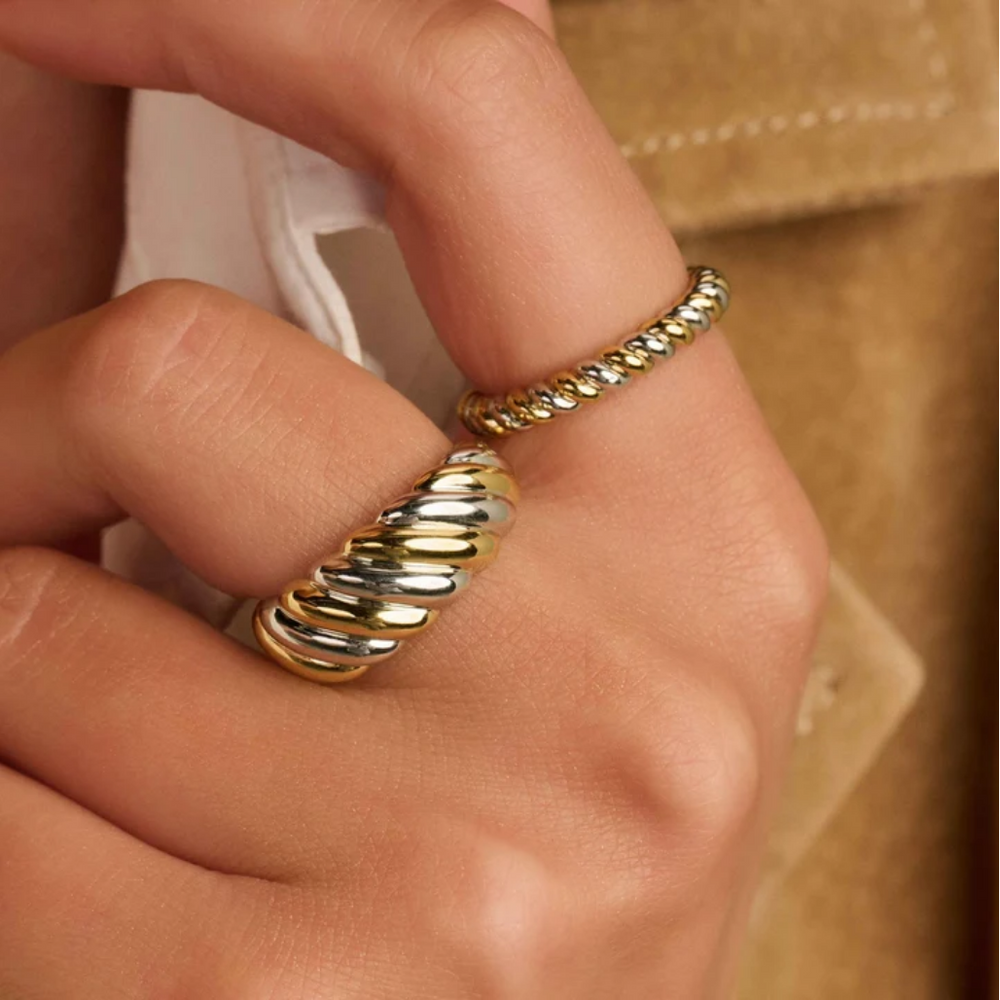 Ti Sento Twisted Bicolor Ring - S model