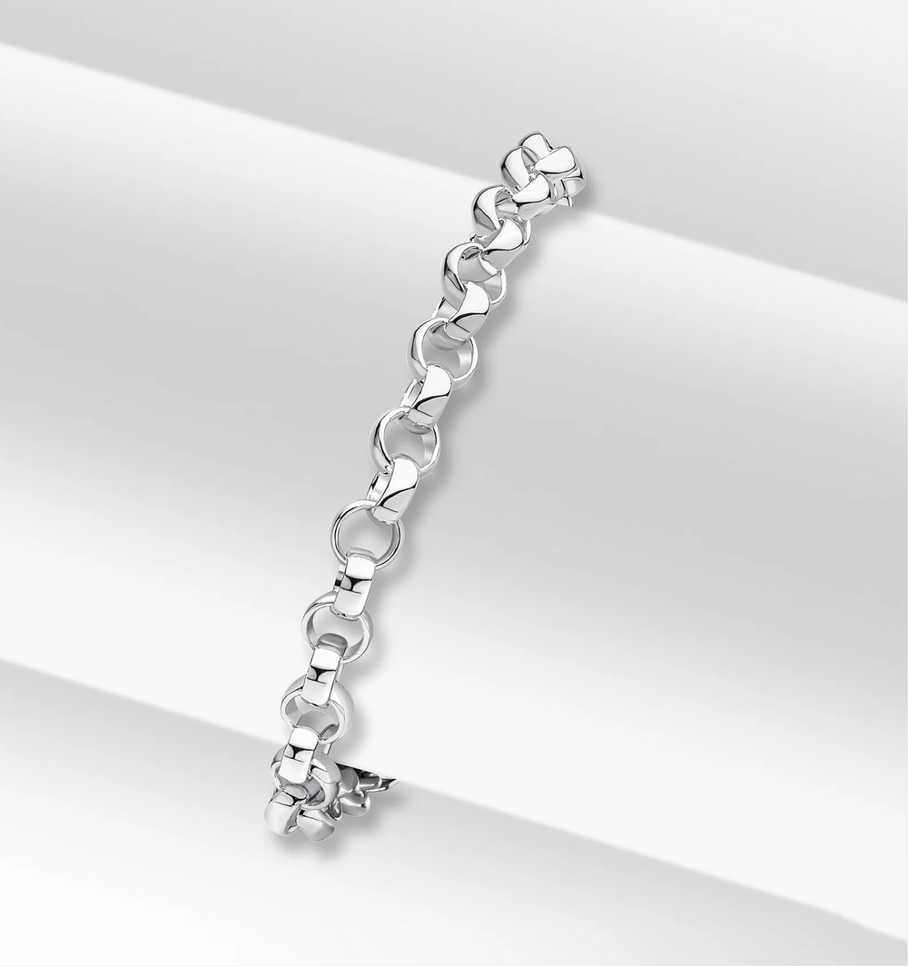 Silver Handmade 5mm Round Belcher Chain Bracelet 7.5"