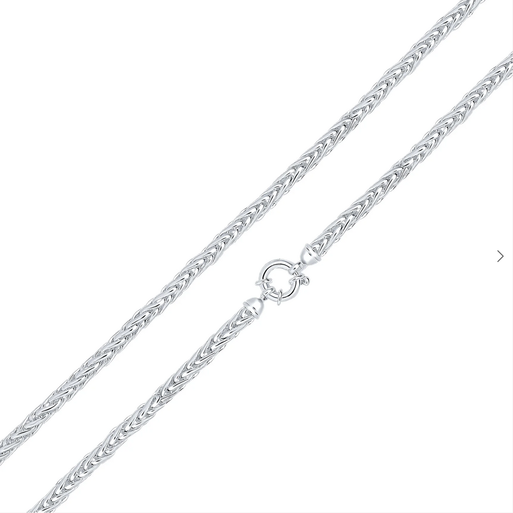 Silver 4.9mm Handmade Spiga 7.5" Chain