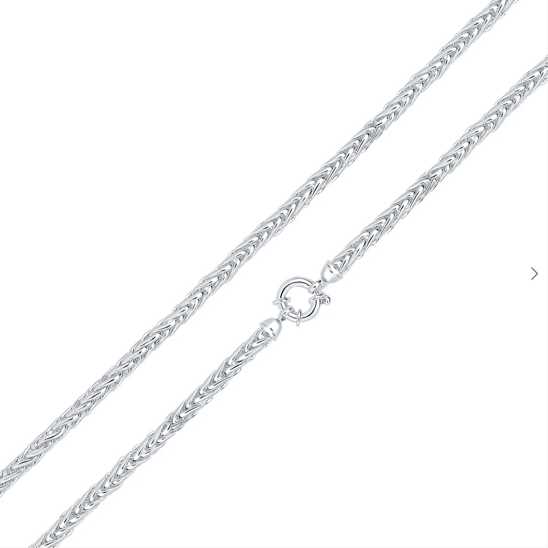 Silver 4.9mm Handmade Spiga 7.5" Chain