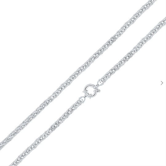 Silver 4.9mm Handmade Spiga 7.5" Chain
